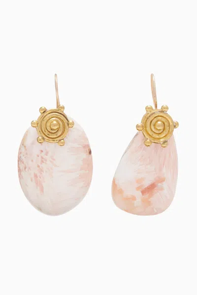 Ulla Johnson Mini Spiral Stone Earring In Pink Solscite