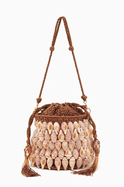 Ulla Johnson Nadia Seashell Bucket Bag In Pecan Brown