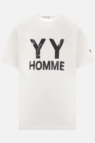 Yohji Yamamoto Logo Print T-shirt In Beige