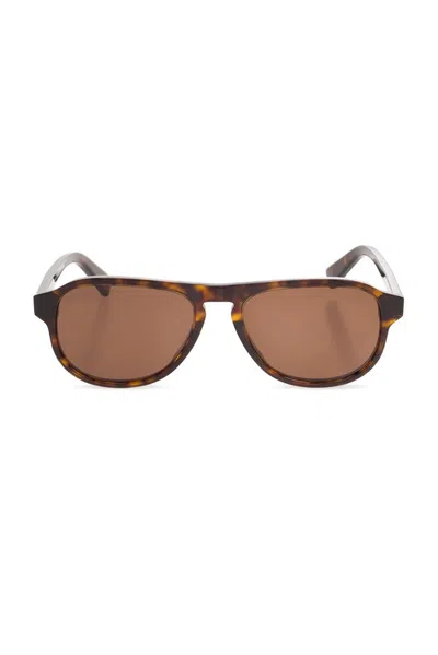 Bottega Veneta Eyewear Aviator Frame Sunglasses In Brown