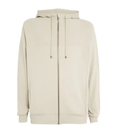 Zimmerli Stretch-modal And Cotton-blend Jersey Zip-up Hoodie In Neutrals