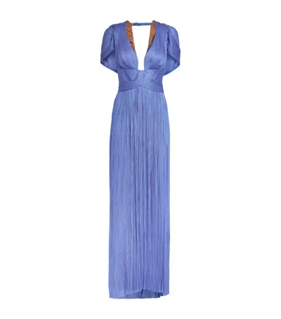 Maria Lucia Hohan Plunge Laurel Gown In Blue