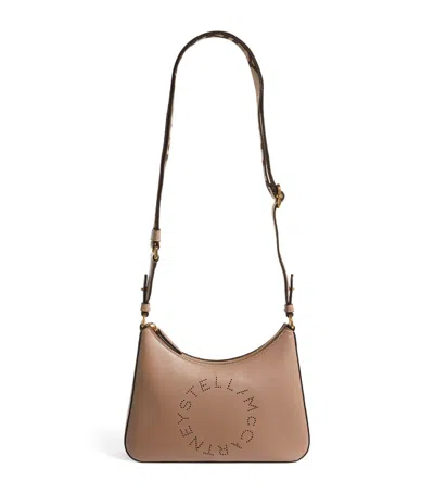 Stella Mccartney Small Stella Logo Shoulder Bag In Brown