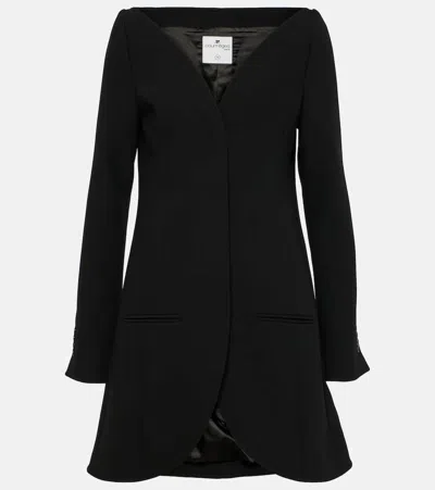 Courrèges Ellipse Heritage Crepe Coat In Black