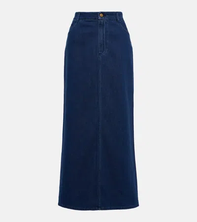 Tove Sera Denim Midi Skirt In Blue