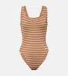 Hunza G Square-neck One-piece Swimsuit In Brown