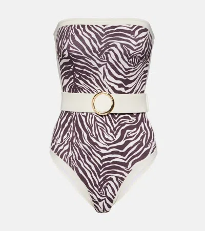 Alexandra Miro Whitney Zebra-print Swimsuit In Multi