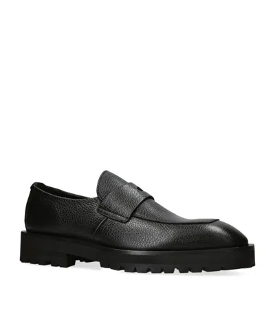 Kurt Geiger Leather Hawke Loafers In Black