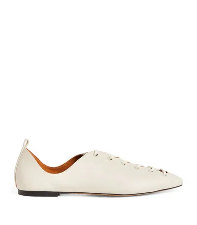 Stella Mccartney Terra Pointed Lace-up Shoes In White