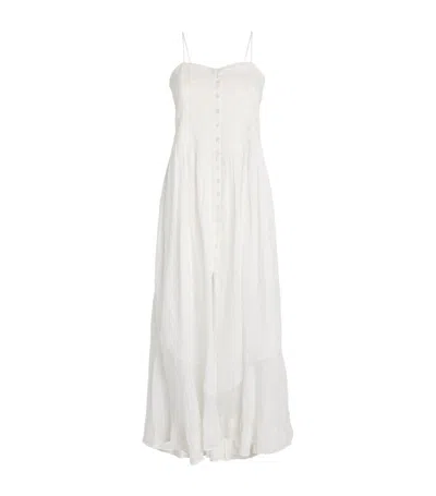 Isabel Marant Erika Embroidered Sleeveless Maxi Dress In Bianco