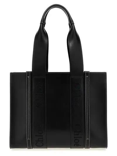 Chloé Woody Tote Bag In Black
