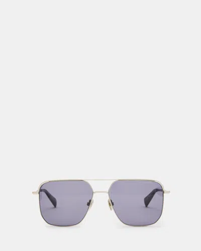 Allsaints Swift Navigator Sunglasses In Metallic
