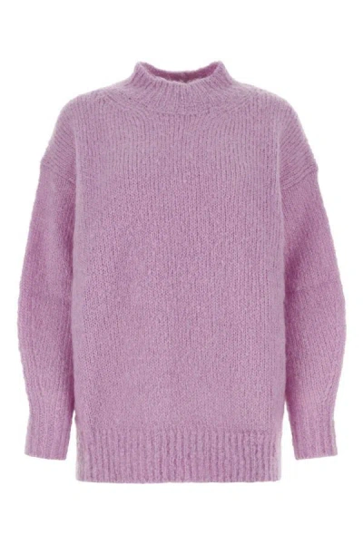 Isabel Marant Idol Ribbed Oversize Mohair Blend Jumper In Purple