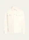 Frame Men's Textured Terry Overshirt In Off White