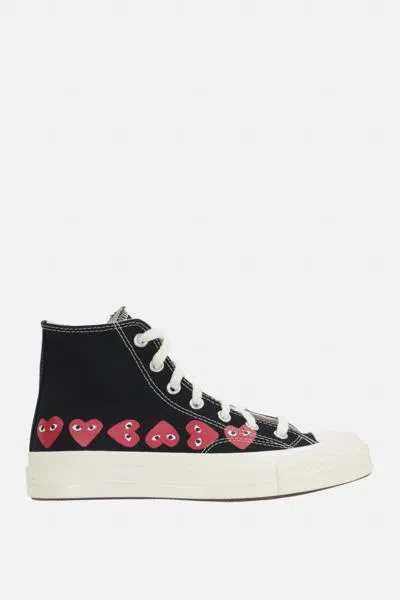 Comme Des Garçons Play X Converse Multi-heart Chuck 70 High-top Sneakers In Black