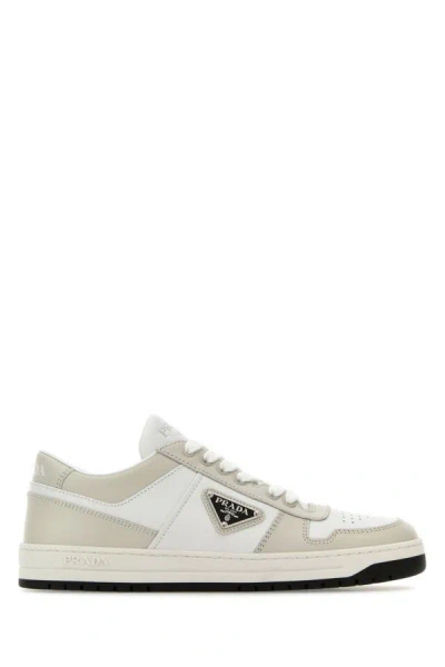 Prada Downtown Leather Trainers In Multicolor