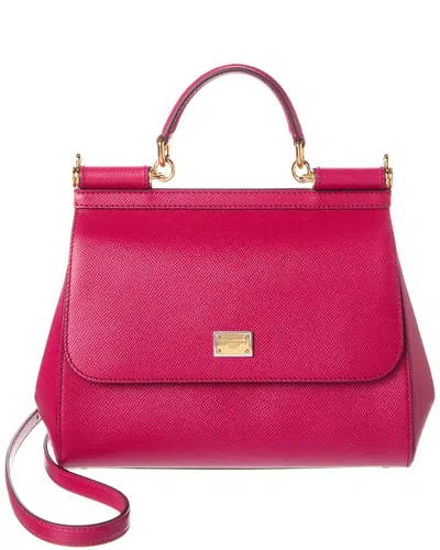 Dolce & Gabbana Sicily Large Leather Handbag In Pink