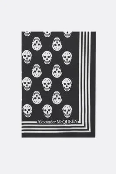 Alexander Mcqueen Scarves In Black+ivory