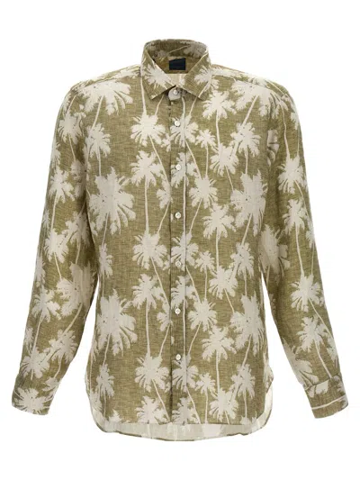 Barba Printed Palm Shirt In Green