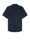 Theory Irving Short-sleeve Shirt In Relaxed Linen In Baltic