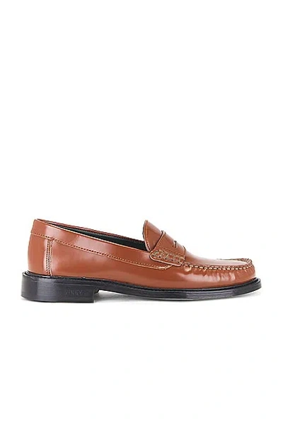 Vinny's Yardee Penny Loafer In Polido Leather Cognac