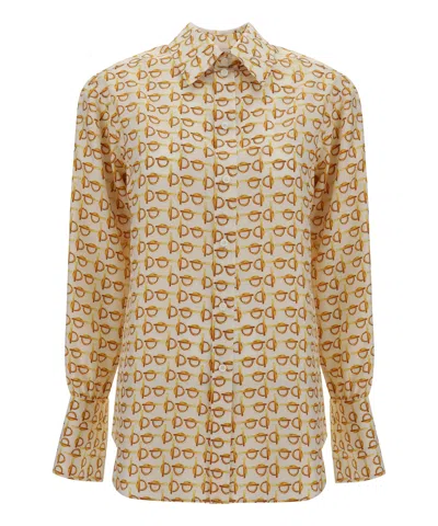 Burberry Women's Printed Silk Blouse In Multicolor