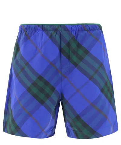 Burberry Tartan Swim Shorts In Blue