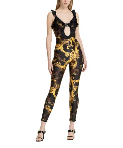 Versace Jeans Couture Watercolor Couture Jumpsuit In Black