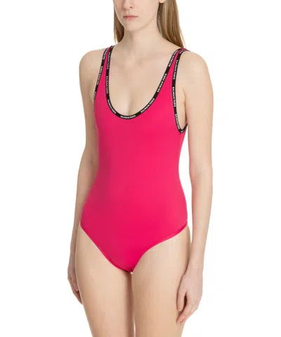 Balmain Logo Swimsuit In Pink