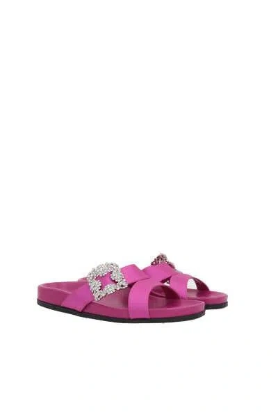 Manolo Blahnik Sandals In Bright Purple