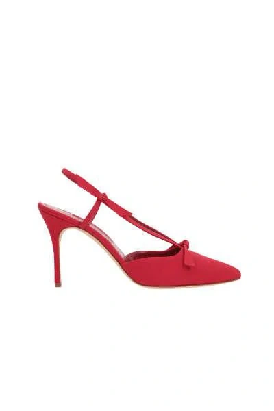 Manolo Blahnik With Heel In Dark Red