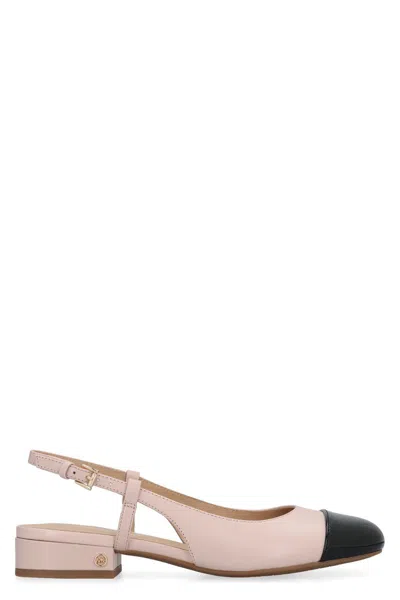Michael Kors Perla Ballet Flats In Rose-pink Leather In Soft Pink
