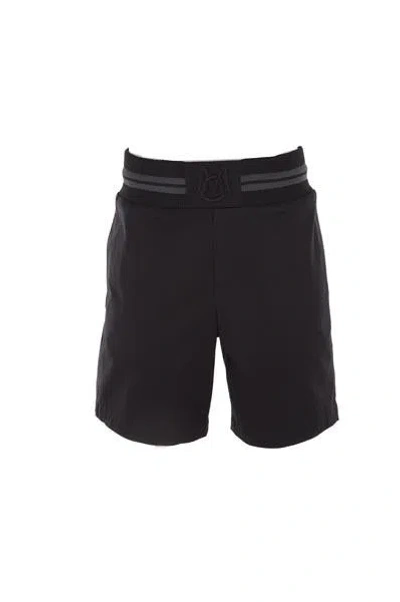 Moncler Stretch-cotton Shorts In Black