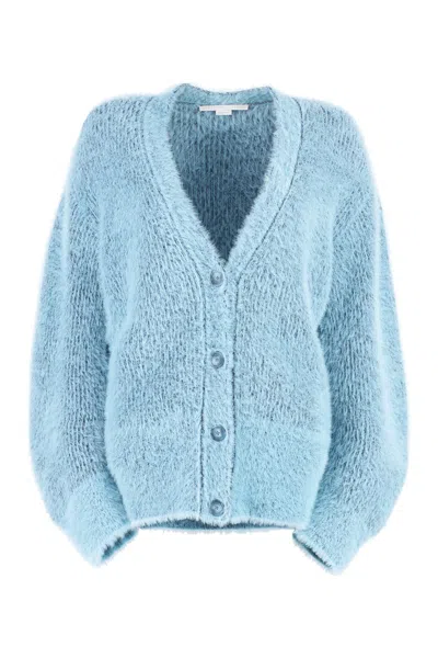 Stella Mccartney Wool Blend Knit Cardigan In Light Blue