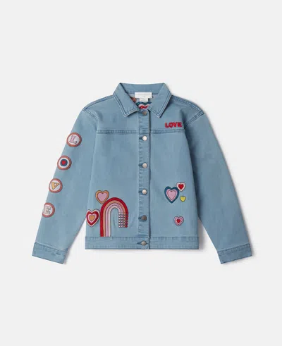 Stella Mccartney Patch-detail Denim Jacket In I Love You