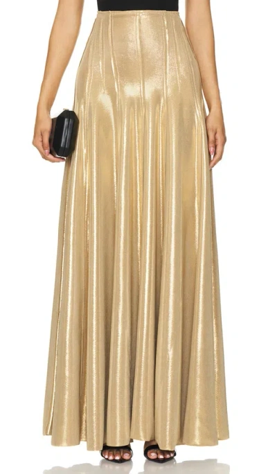 Norma Kamali Grace High-rise Lamé Maxi Skirt In Gold