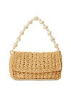 Btb Los Angeles Shiloh Pearly Flap Shoulder Bag In Natural