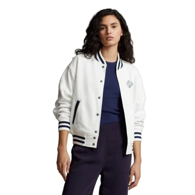 Polo Ralph Lauren Double-sided Bomber Jacket With Rl Logo In White