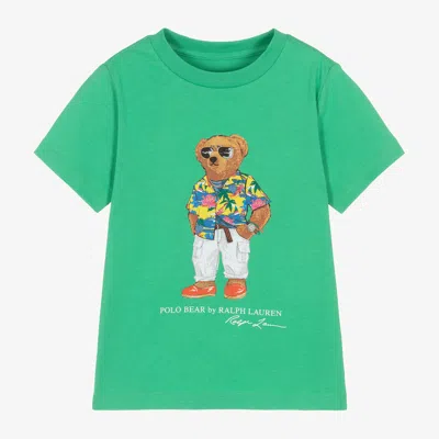 Ralph Lauren Kids' Boys Green Cotton Polo Bear T-shirt