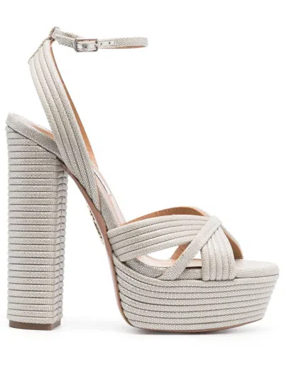 Aquazzura Sandals In Silver