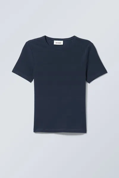 Weekday Slim Fitted T-shirt In Blue