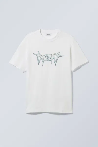 Weekday Oversized Graphic Printed T-shirt In White
