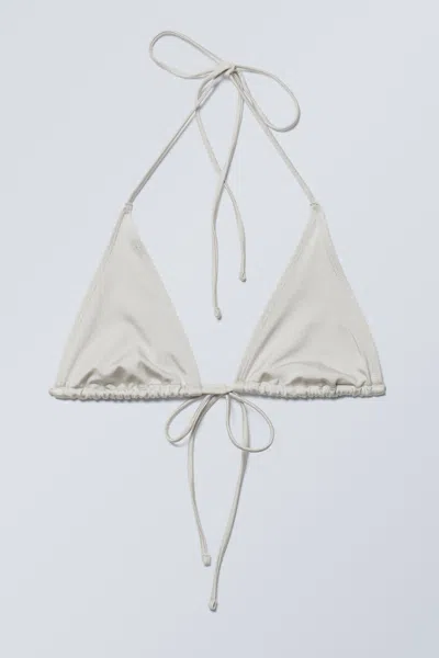 Weekday Strappy Triangle Bikini Top In White