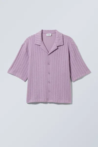 Weekday Boxy Structure Resort Shirt In Pink
