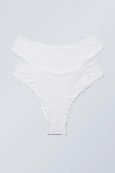 Weekday 2-pack Lace Briefs In White