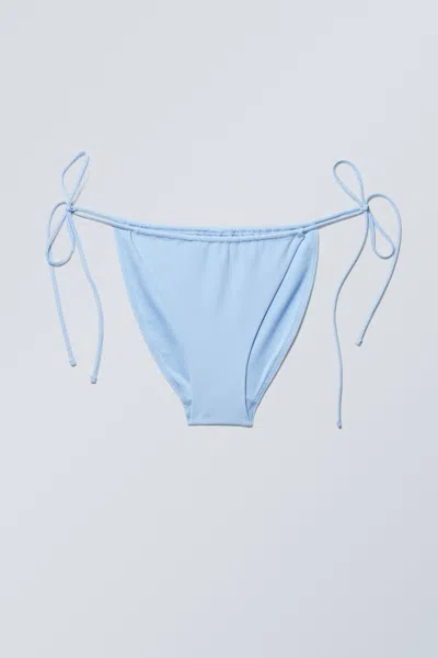 Weekday Strappy Tie Bikini Bottoms In Blue