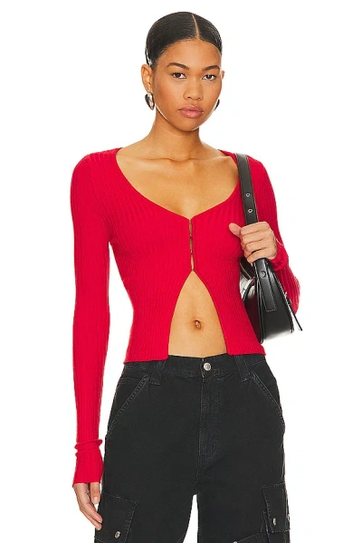 Superdown Sierra Knit Top In Red