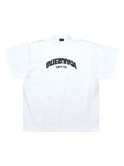 Balenciaga Oversized Logo T-shirt In White
