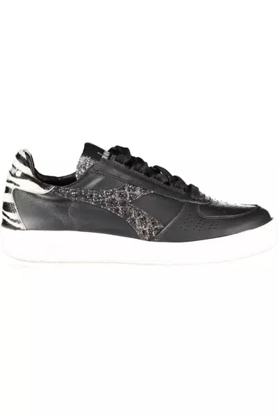 Diadora Black Fabric Sneaker In Multi