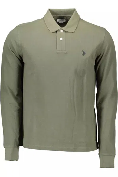 U.s. Polo Assn Green Cotton Polo Shirt In Multi